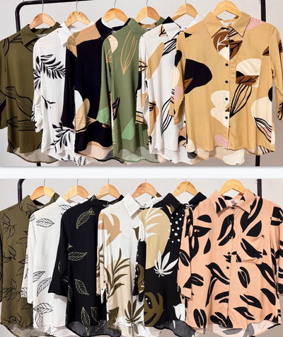 Camisa manga 3/4 estampada