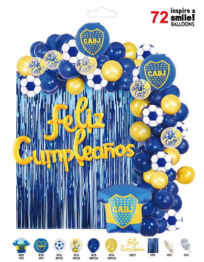 Combo cumple decoración Boca/River  72pcs