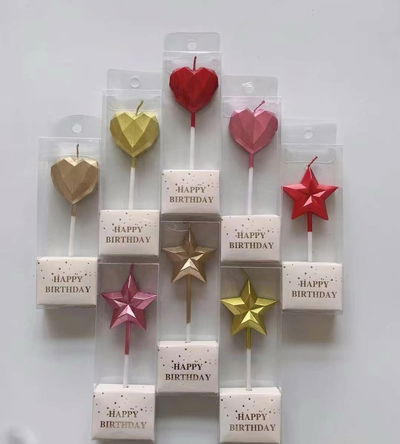 Velita corazón/estrella x 1 unidad