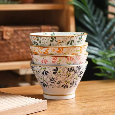 BOWL CERAMICA DE CONO 5" DIBUJO DE FLORES