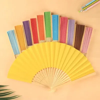 PACK X 10 - ABANICO PAPEL DE COLOR LISO