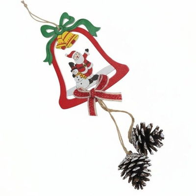 ADORNO NAVIDAD MADERA C/PINO
