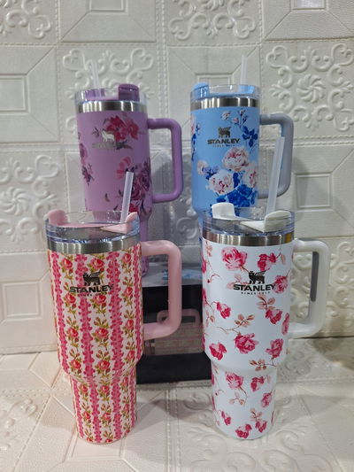 VASO QUENCHER SIMIL STANLEY FLOREADO 1200ML