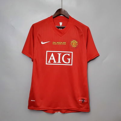 camiseta retro manchester united rojo x unidad