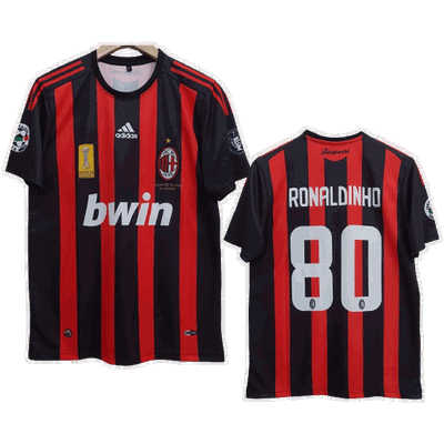 Camiseta Milan retro sin cuello