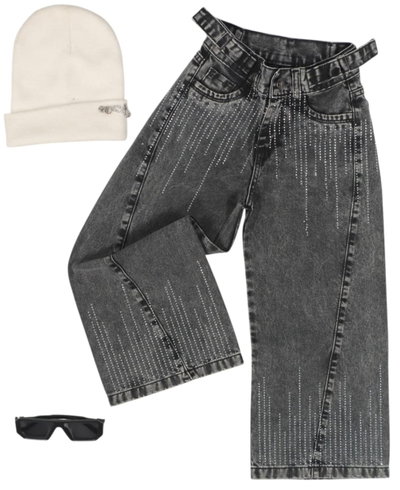 Curva de Wide leg strass 