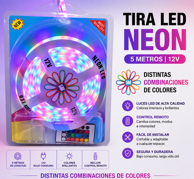 TIRA NEON 5MTRS RGB 12V