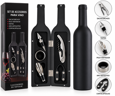 SET DESTAPADOR DE VINO 5 PCS