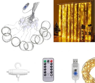 CORTINA LED DE ALAMBRE 3X3M