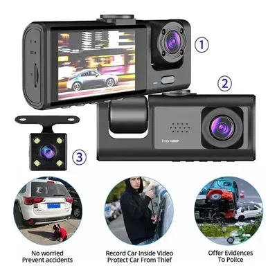 Video camara de auto c/wi fi 3 camaras