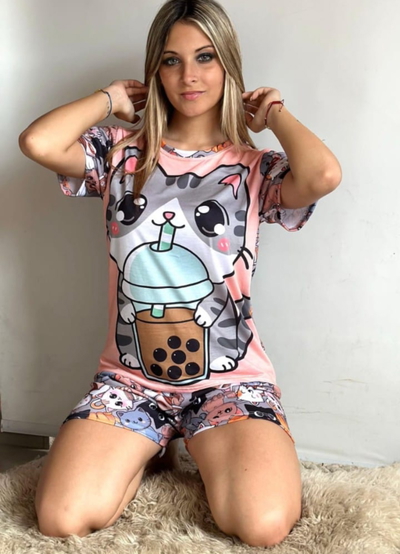 PIJAMA DAMA MANGA CORTA PERSONAJES