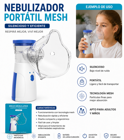 NEBULIZADOR PORTATIL PILAS Y USB