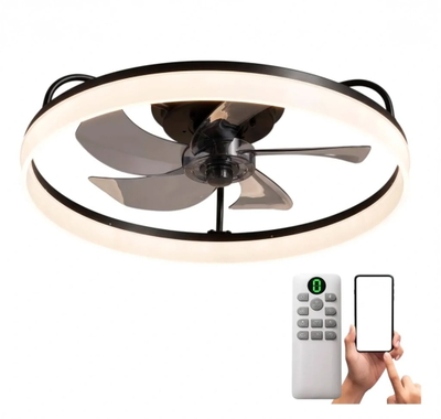 Ventilador 20" LUZ LED CON CONTROL