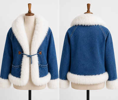 Campera de Jean dama peluche