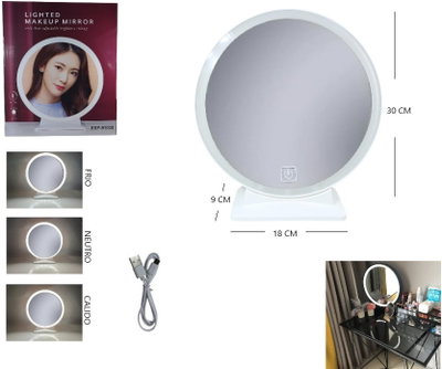 ESPEJO LED GRANDE 30 CM
