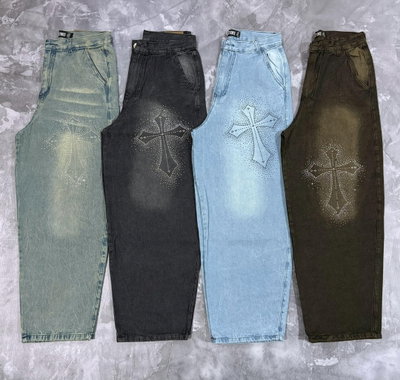 Pantalón Jean Baggy Cruz brillos de Hombre