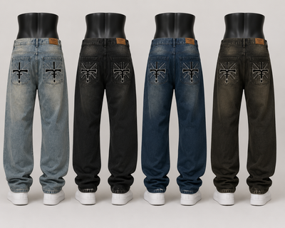 Pantalón Jean Baggy Cruz bordado de Hombre
