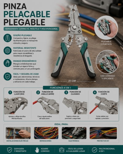 PINZA PELACABLES PLEGABLE