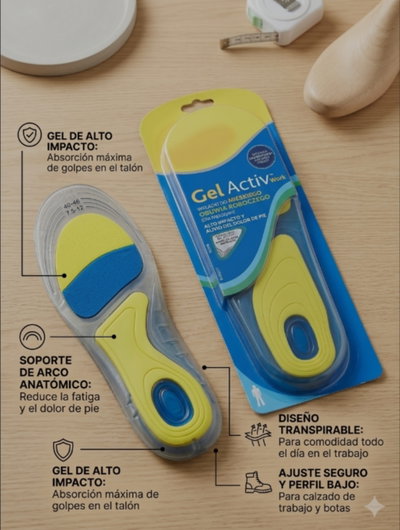 PLANTILLA ORTOPEDICA GEL ALTO IMPACTO P/HOMBRE