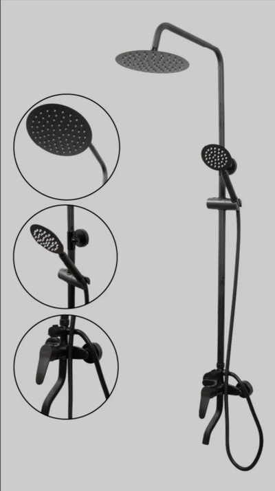 SET DE DUCHA COLUMNA MONOCOMANDO ACERO EXTERIOR