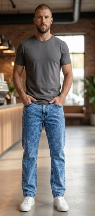 Pantalón Jean Mom liso de Hombre