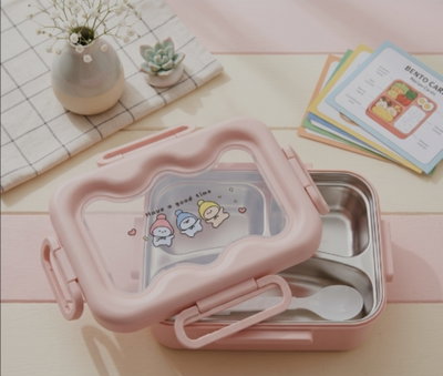 LUNCHERA ACERO INOX INFANTIL 3 DIVISIONES