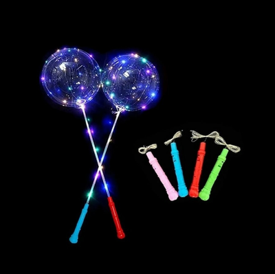 PACK X 10 - GLOBO LED MULTICOLOR 20" C/ MANGO
