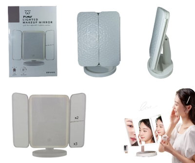 ESPEJO LUZ LED RECARGABLE ROTACION 180°