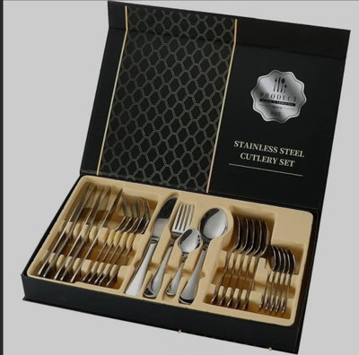 SET DE CUBIERTOS X24PCS PLATEADO