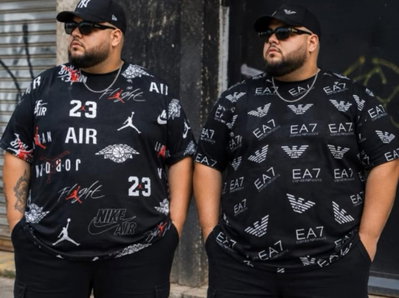 Remera waffle estampada talle especial