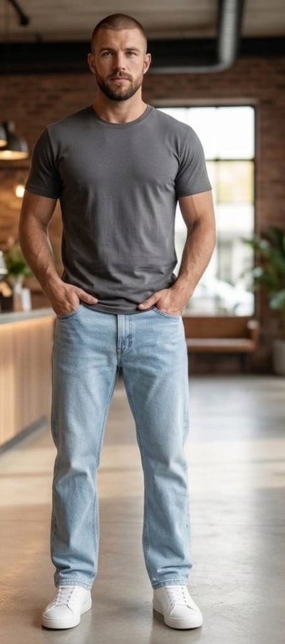 Pantalón Jean Mom liso de Hombre