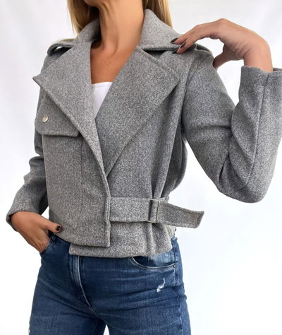 Chaqueta cruzada de paño