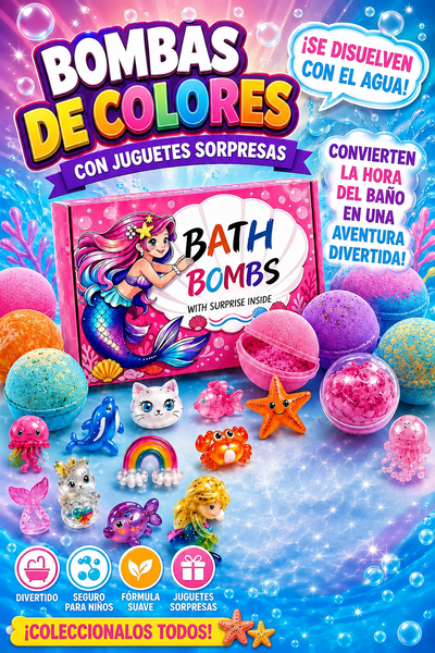 Bomba de baño con juguete sorpresa x unidad
