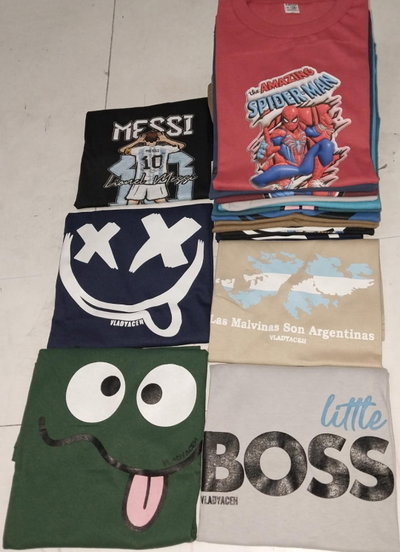 Pack x 7 remeras para niños estampadas 