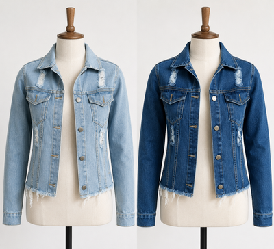 Campera de Jean elastizada con roturas Dama