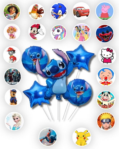 GLOBO DE PERSONAJES X5 PCS