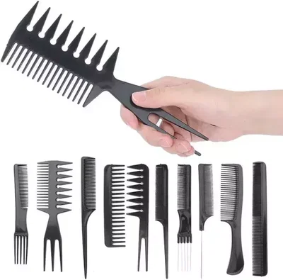KIT PEINES PELUQUERIA BARBERIA X10PCS