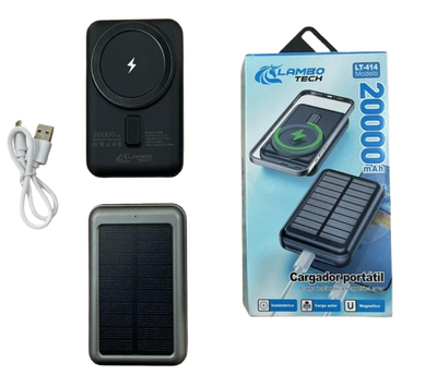 CARGADOR PORTATIL SOLAR MAGNETICO 20000MAH