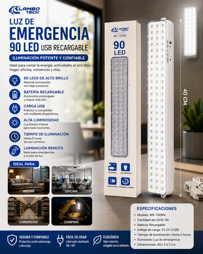 LUZ DE EMERGENCIA 60LED USB STARVISION