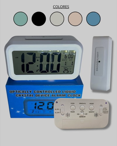 RELOJ DIGITAL LED ALARMA COLORES