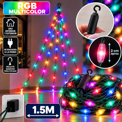 LUZ LED RGB/CALIDA/FRIA 150 luces 1.5m