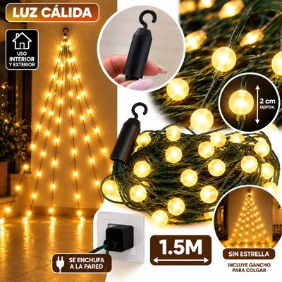 LUZ LED RGB/CALIDA/FRIA 150 luces 1.5m