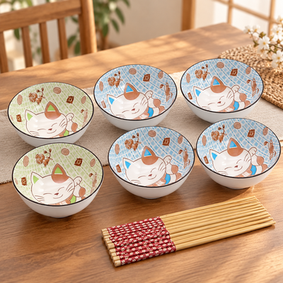 Set x6 cuencos de porcelana GATO