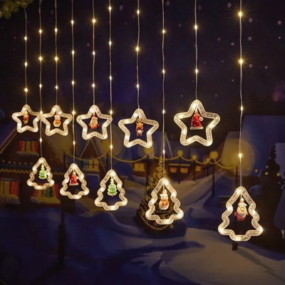 LUZ LED CORTINA DE ESTRELLA Y ARBOL