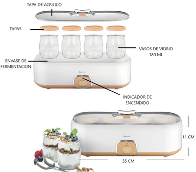 YOGURTERA ELECTRICA 4 VASOS