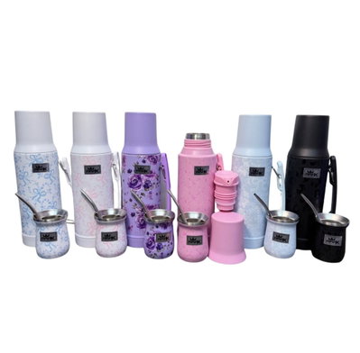 KIT MATERO TERMO 1L + 160ML DISEÑOS