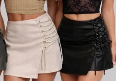Short Pollera Eco cuero tira