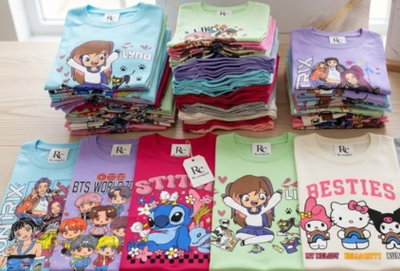 PACK X 6 - REMERAS NIÑAS ESTAMPADAS