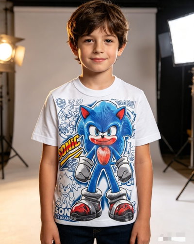 PACK X 7 - REMERAS DE NIÑOS CON ESTAMPA GRANDE PLASTISOL