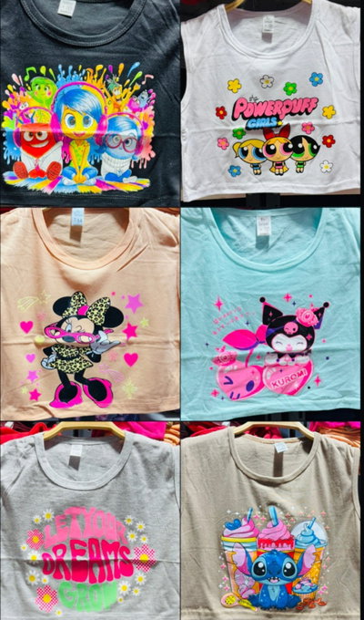PACK X 7 - PUPERAS NIÑAS ESTAMPADAS